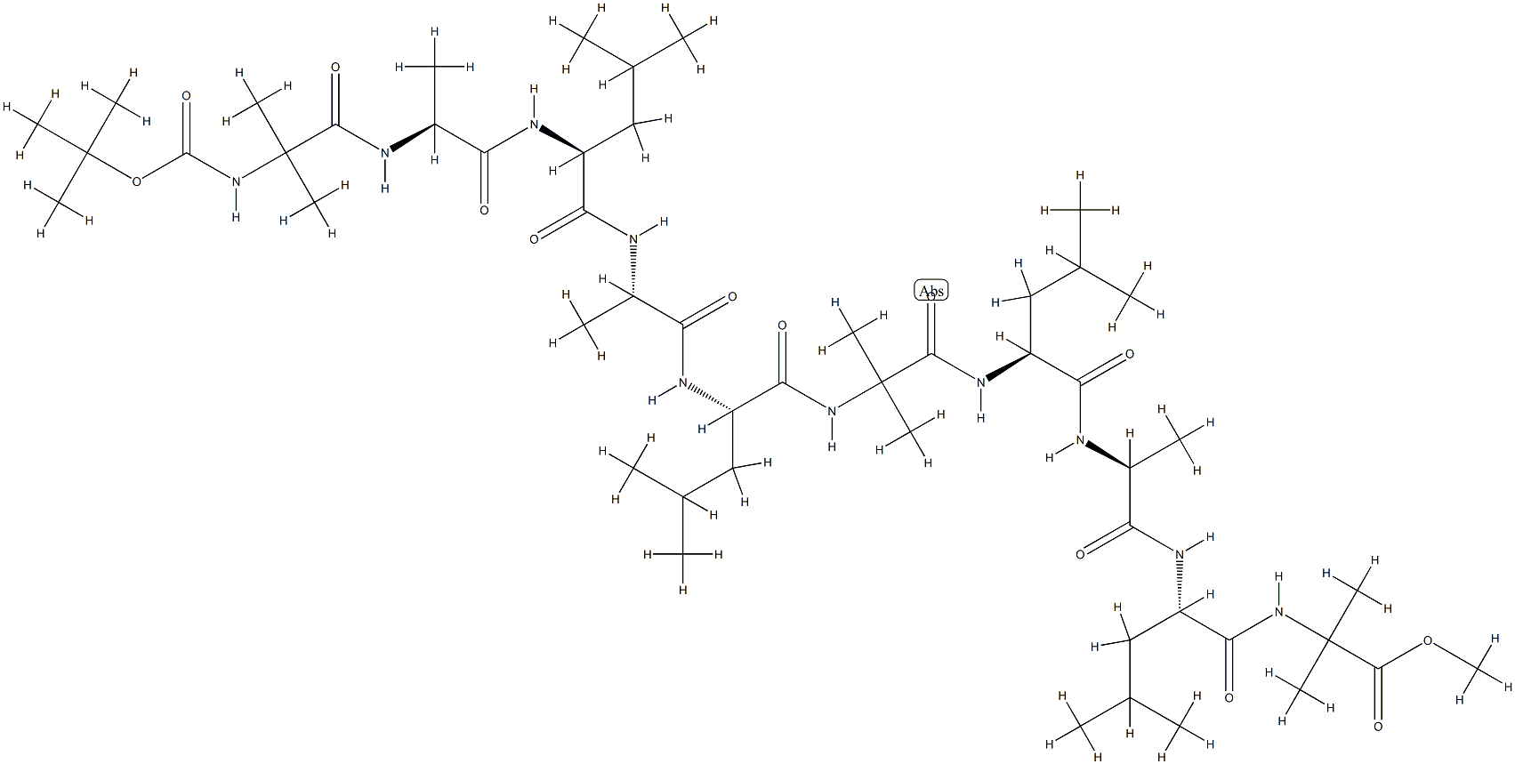 butyloxycarbonyl-aminoisobutyryl-alanyl-leucyl-alanyl-leucyl-aminoisobutyryl-leucyl-alanyl-leucyl-aminoisobutyryl methyl ester