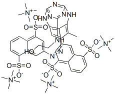Methanaminium, N,N,N-trimethyl-, salt with 3,3-6-(2-hydroxyethyl)amino-1,3,5-triazine-2,4-diylbisimino(2-methyl-4,1-phenylene)azobis1,5-naphthalenedisulfonic acid (4:1)