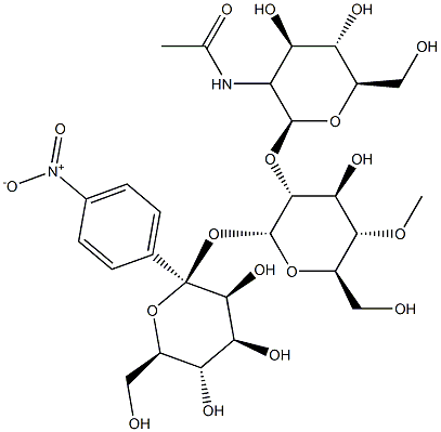 4-nitrophenyl O-(2- acetamido-2-deoxyglucopyranosyl)-(1-2)-O-(4-O-methylmannopyranosyl)-(1-6)-glucopyranoside