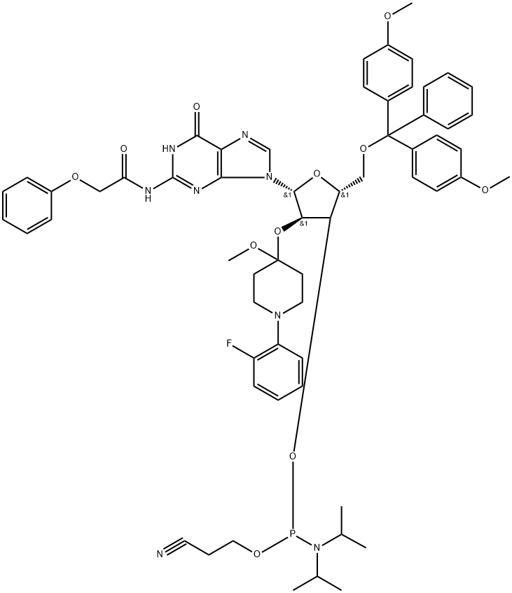 N-blocked-5'-O-DMT-2'-O-Fpmp CED guanosine phosphoramidite