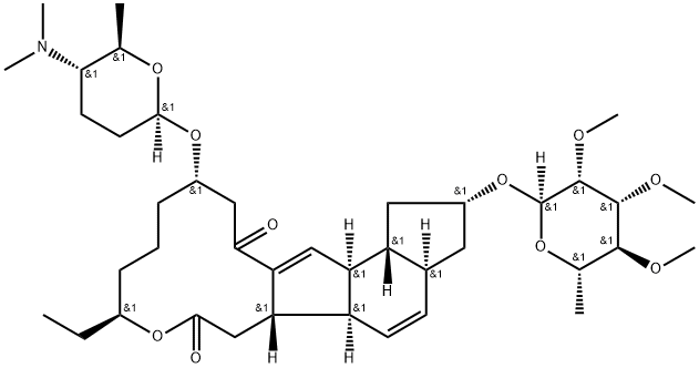 1H-as-Indaceno3,2-doxacyclododecin-7,15-dione, 2-(6-deoxy-2,3,4-tri-O-methyl-.alpha.-L-mannopyranosyl)oxy-13-(2R,5S,6R)-5-(dimethylamino)tetrahydro-6-methyl-2H-pyran-2-yloxy-9-ethyl-2,3,3a,5a,5b,6,9,10,11,12,13,14,16a,16b-tetradecahydro-, (2R,3aS,5aR,5bS,