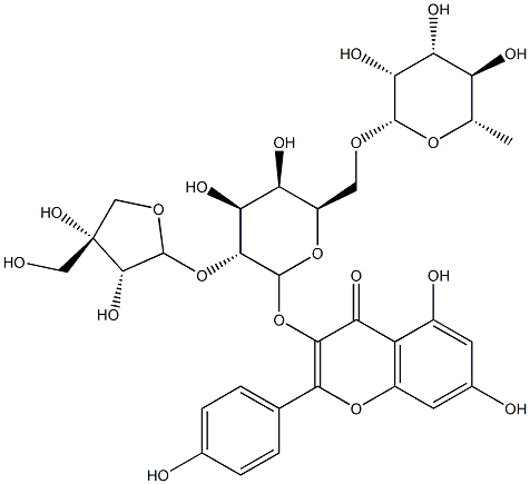 kaempferol 3-O-(apiofuranosyl-(1'''-2'')-rhamnopyranosyl-(1''''-6''))-galactopyranoside