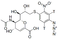 (4S,5R,6R)-5-acetamido-6-[(1S,2S)-3-(4-azido-2-nitro-3,5-ditritio-phen yl)sulfanyl-1,2-dihydroxy-propyl]-4-hydroxy-5,6-dihydro-4H-pyran-2-car boxylic acid