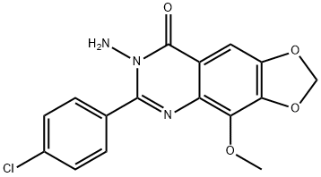 1,3-Dioxolo[4,5-g]quinazolin-8(7H)-one,  7-amino-6-(p-chlorophenyl)-4-methoxy-  (6CI)