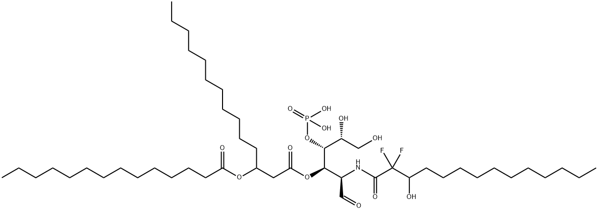 2-deoxy-2-((2,2-difluoro-3-hydroxytetradecanoyl)amino)-3-O-(3-(tetradecanoyloxy)tetradecanoyl)glucopyranose 4-phosphate