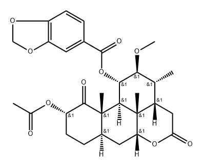 (1S)-1α-[[(1,3-Benzodioxol-5-yl)carbonyl]oxy]-10α-acetoxy-2β-methoxy-3α,11aβ,11cβ-trimethyl-1,2,3,3aβ,6aβ,7,7aα,9,10,11a,11b,11c-dodecahydrophenanthro[10,1-bc]pyran-5,11(4H,8H)-dione