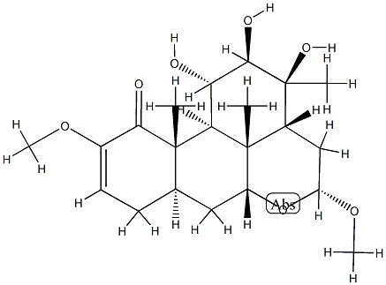 (1S,3aβ,6aβ,7aα,11bα)-1α,2β,3β-Trihydroxy-5α,10-dimethoxy-3α,11aβ,11cβ-trimethyl-1,2,3,3a,4,5,6a,7,7a,11a,11b,11c-dodecahydrophenanthro[10,1-bc]pyran-11(8H)-one