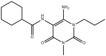 Cyclohexanecarboxamide,  N-(6-amino-1,2,3,4-tetrahydro-3-methyl-2,4-dioxo-1-propyl-5-pyrimidinyl)-