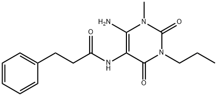 Benzenepropanamide,  N-(6-amino-1,2,3,4-tetrahydro-1-methyl-2,4-dioxo-3-propyl-5-pyrimidinyl)-