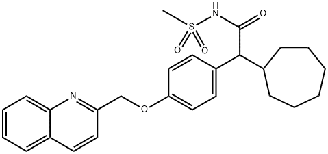 Cycloheptaneacetamide, N-(methylsulfonyl)-α-[4-(2-quinolinylmethoxy)phenyl]-