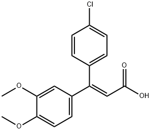 2-Propenoic acid, 3-(4-chlorophenyl)-3-(3,4-dimethoxyphenyl)-, (E)- (9CI)
