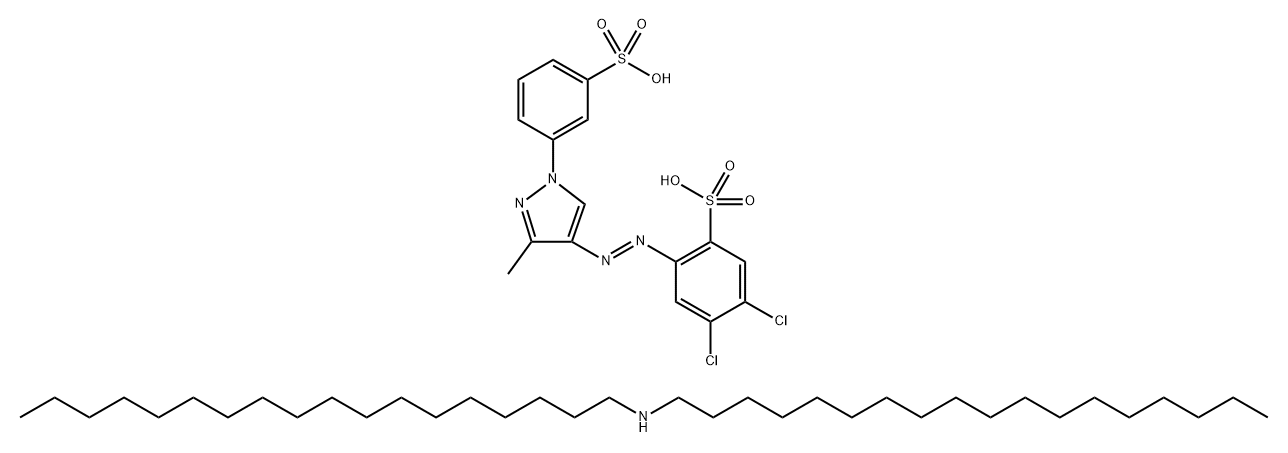 Benzenesulfonic acid, 4,5-dichloro-2-3-methyl-1-(3-sulfophenyl)-1H-pyrazol-4-ylazo-, compd. with N-octadecyl-1-octadecanamine