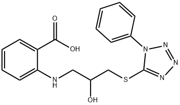2-[[2-hydroxy-3-(1-phenyltetrazol-5-yl)sulfanyl-propyl]amino]benzoic a cid