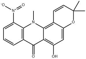 3,12-Dihydro-6-hydroxy-3,3,12-trimethyl-11-nitro-7H-pyrano(2,3-c)acrid in-7-one