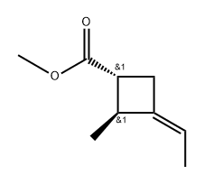Cyclobutanecarboxylic acid, 3-ethylidene-2-methyl-, methyl ester, [1R-