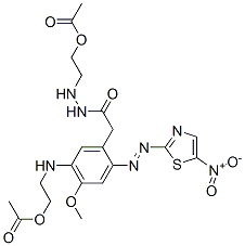 Acetamide, N-5-bis2-(acetyloxy)ethylamino-4-methoxy-2-(5-nitro-2-thiazolyl)azophenyl-
