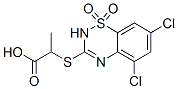 2-[(5,7-Dichloro-2H-1,2,4-benzothiadiazine 1,1-dioxide)-3-ylthio]propanoic acid