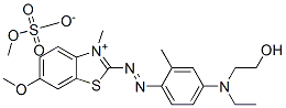 Methylsulfate salt of 2-[ethyl-4-(6-methoxy-3-methylbenzothiazolium-2-ylazo)-3-methyl- phenyl]amino]ethanol