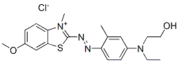 2-[4-[N-Ethyl-N-(2-hydroxyethyl)amino]-2-methylphenylazo]-6-methoxy-3-methylbenzothiazolium chloride