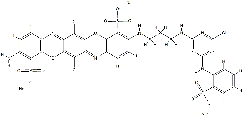 4,11-Triphenodioxazinedisulfonic acid, 3-amino-6,13-dichloro-10-3-4-chloro-6-(2-sulfophenyl)amino-1,3,5-triazin-2-ylaminopropylamino-, trisodium salt