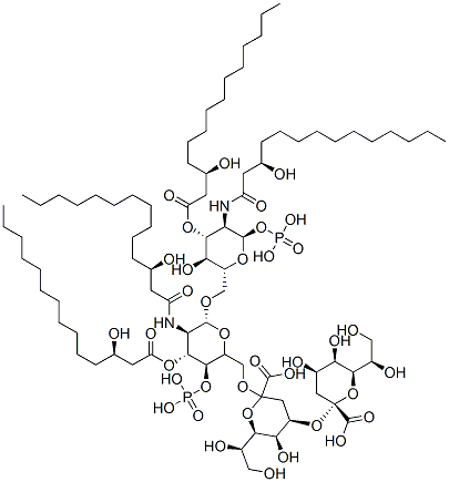 (2R,4R,5R,6R)-4-[(2R,4R,5R,6R)-2-carboxy-6-[(1R)-1,2-dihydroxyethyl]-4 ,5-dihydroxy-oxan-2-yl]oxy-6-[(1R)-1,2-dihydroxyethyl]-5-hydroxy-2-[[( 2R,3S,4R,5R,6R)-6-[[(2R,3S,4R,5R,6R)-3-hydroxy-5-[[(3R)-3-hydroxytetra decanoyl]amino]-4-[(3R)-3-hydroxytetradecanoyl]oxy-6-phosphonooxy-oxan -2-yl]methoxy]-5-[[(3R)-3-hydroxytetradecanoyl]amino]-4-[(3R)-3-hydrox ytetradecanoyl]oxy-3-phosphonooxy-oxan-2-yl]methoxy]oxane-2-carboxylic acid
