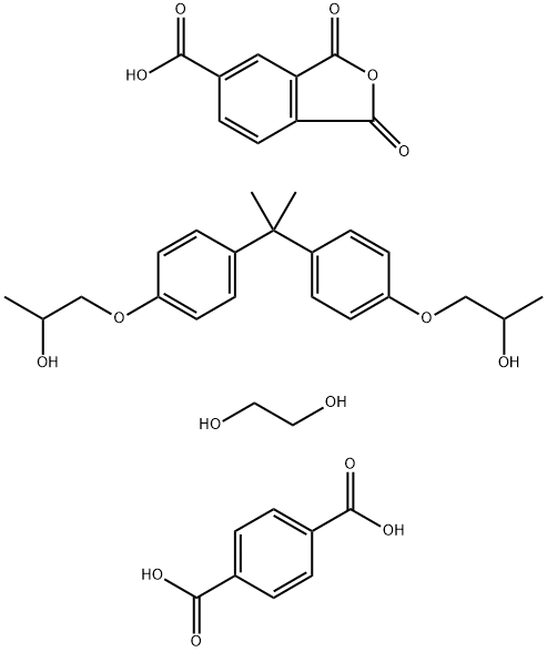 1,4-Benzenedicarboxylic acid polymer with 1,3-dihydro-1,3-dioxo-5-isobenzofuran carboxylic acid, 1,2-ethanediol and 1,1'-[(1-methylethylidene) bis(4,1-phenylene oxy)]bis[2-propanol]