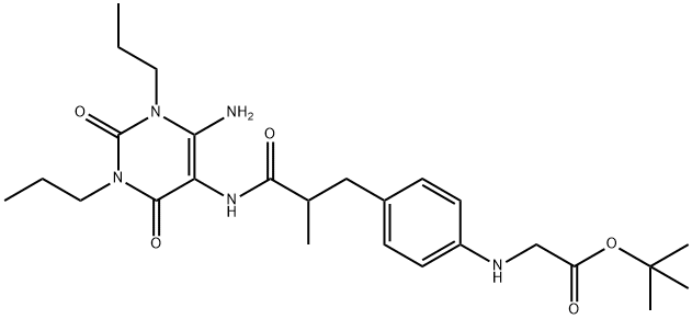 Glycine,  N-[4-[3-[(6-amino-1,2,3,4-tetrahydro-2,4-dioxo-1,3-dipropyl-5-pyrimidinyl)amino]-2-methyl-3-oxopropyl]phenyl]-,  1,1-dimethylethyl  ester