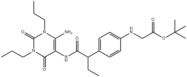 Glycine,  N-[4-[1-[[(6-amino-1,2,3,4-tetrahydro-2,4-dioxo-1,3-dipropyl-5-pyrimidinyl)amino]carbonyl]propyl]phenyl]-,  1,1-dimethylethyl  ester