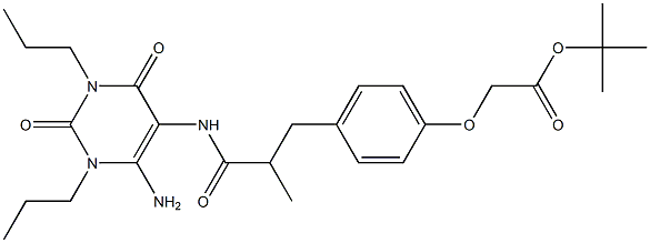 Acetic  acid,  [4-[3-[(6-amino-1,2,3,4-tetrahydro-2,4-dioxo-1,3-dipropyl-5-pyrimidinyl)amino]-2-methyl-3-oxopropyl]phenoxy]-,  1,1-dimethylethyl  ester,  (-)-