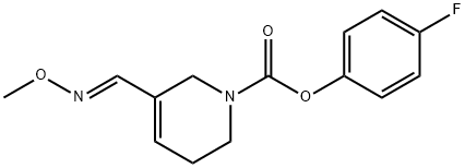 1(2H)-Pyridinecarboxylic acid, 3,6-dihydro-5-((methoxyimino)methyl)-,  4-fluorophenyl ester, (E)-