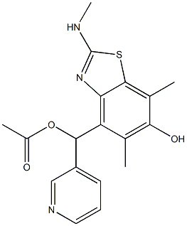 4-Benzothiazolemethanol,  6-hydroxy-5,7-dimethyl-2-(methylamino)--alpha--3-pyridinyl-,  -alpha--acetate  (9CI)