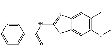 3-Pyridinecarboxamide,  N-(6-methoxy-4,5,7-trimethyl-2-benzothiazolyl)-