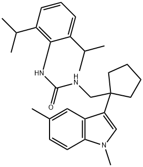 N(sup 1)-(2,6-Diisopropylphenyl)-N(sup 2)-(1-(1,5-dimethyl-3-indolyl)c yclopentylmethyl)urea