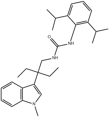 3-(2,6-dipropan-2-ylphenyl)-1-[2-ethyl-2-(1-methylindol-3-yl)butyl]ure a