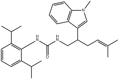 3-(2,6-dipropan-2-ylphenyl)-1-[5-methyl-2-(1-methylindol-3-yl)hex-4-en yl]urea