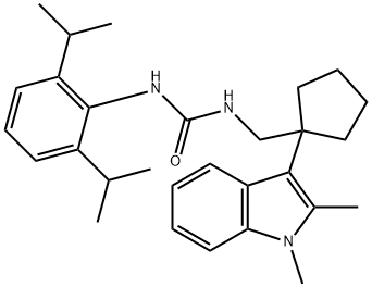 1-[[1-(1,2-dimethylindol-3-yl)cyclopentyl]methyl]-3-(2,6-dipropan-2-yl phenyl)urea