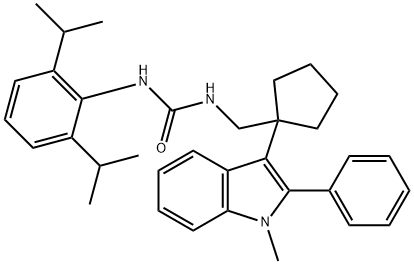3-(2,6-dipropan-2-ylphenyl)-1-[[1-(1-methyl-2-phenyl-indol-3-yl)cyclop entyl]methyl]urea