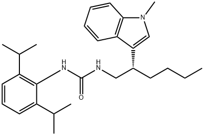 (+)-N(sup 1)-(2,6-Diisopropylphenyl)-N(sup 2)-(2-(1-methyl-3-indolyl)h exyl)urea