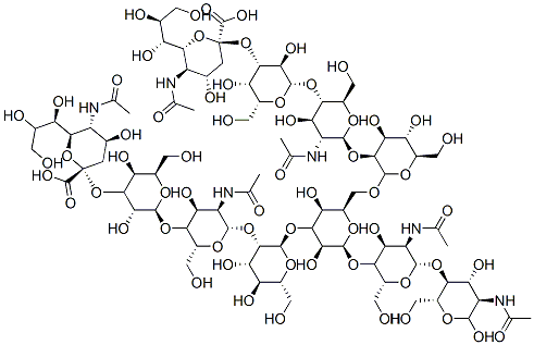 (2S,4S,5R,6R)-5-acetamido-2-[(2S,3R,4S,5S,6R)-2-[(2R,3S,4R,5R,6S)-5-acetamido-6-[(2R,3S,4S,5S,6R)-2-[(2R,3R,4S,5S,6S)-2-[[(2S,3S,4S,5S,6R)-3-[(2S,3R,4R,5S,6R)-3-acetamido-5-[(2S,3R,4S,5S,6R)-4-[(2S,4S,5R,6R)-5-acetamido-2-carboxy-4-hydroxy-6-[(1R,2R)-1,2,3-trihydroxypropyl]oxan-2-yl]oxy-3,5-dihydroxy-6-(hydroxymethyl)oxan-2-yl]oxy-4-hydroxy-6-(hydroxymethyl)oxan-2-yl]oxy-4,5-dihydroxy-6-(hydroxymethyl)oxan-2-yl]oxymethyl]-6-[(2R,3S,4R,5R,6S)-5-acetamido-6-[(2R,3S,4R,5R)-5-acetamido-4,6-dihydroxy-2-(hydroxymethyl)oxan-3-yl]oxy-4-hydroxy-2-(hydroxymethyl)oxan-3-yl]oxy-3,5-dihydroxyoxan-4-yl]oxy-4,5-dihydroxy-6-(hydroxymethyl)oxan-3-yl]oxy-4-hydroxy-2-(hydroxymethyl)oxan-3-yl]oxy-3,5-dihydroxy-6-(hydroxymethyl)oxan-4-yl]oxy-4-hydroxy-6-[(1R,2R)-1,2,3-trihydroxypropyl]oxane-2-carboxylic acid