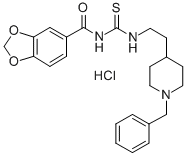 1,3-Benzodioxole-5-carboxamide, N-(((2-(1-(phenylmethyl)-4-piperidinyl )ethyl)amino)thioxomethyl)-, monohydrochloride