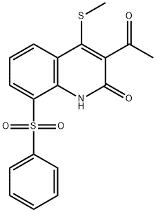 2(1H)-Quinolinone,  3-acetyl-4-(methylthio)-8-(phenylsulfonyl)-