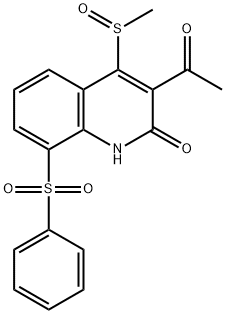 2(1H)-Quinolinone,  3-acetyl-4-(methylsulfinyl)-8-(phenylsulfonyl)-