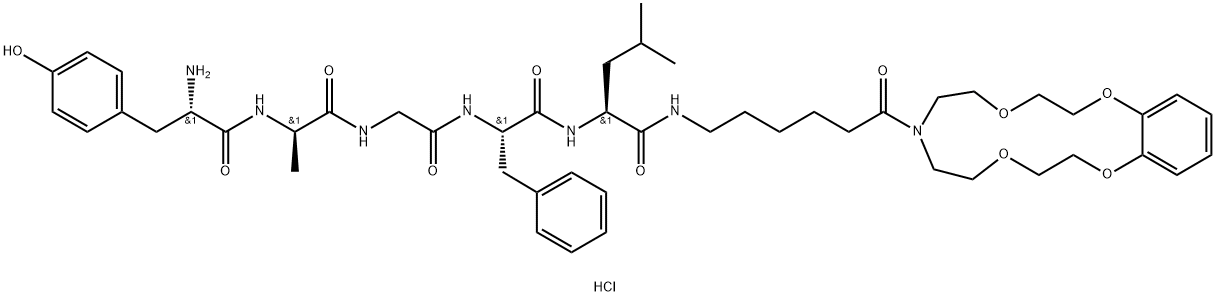 L-Leucinamide, L-tyrosyl-D-alanylglycyl-L-phenylalanyl-N-(6-(2,3,5,6,8 ,9,11,12-octahydro-7H-1,4,10,13,7-benzotetraoxaazacyclopentadecin-7-yl )-6-oxohexyl)-, monohydrochloride