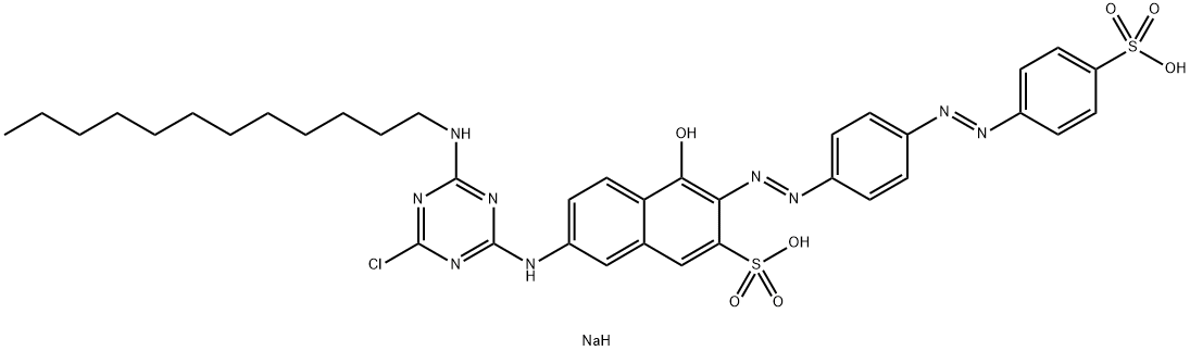 Disodium 7-[[4-chloro-6-(dodecylamino)-1,3,5-triazin-2-yl]amino]-4-hydroxy-3-[[4-[(4- sulphophenyl)azo]phenyl]azo-2-naphthalenesulfonate