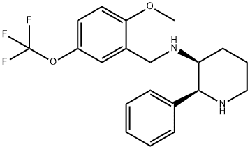 (2S,3S)-1-[[2-methoxy-5-(trifluoromethoxy)phenyl]methyl]-2-phenyl-piperidin-3-amine