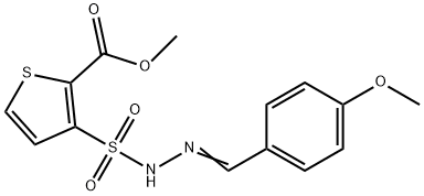 2-Thiophenecarboxylic acid, 3-((((4-methoxyphenyl)methylene)hydrazino) sulfonyl)-, methyl ester