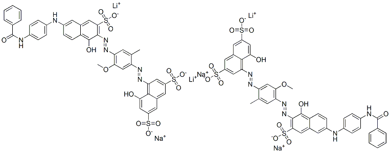 2,7-Naphthalenedisulfonic acid, 4-4-6-4-(benzoylamino)phenylamino-1-hydroxy-3-sulfo-2-naphthalenylazo-5-methoxy-2-methylphenylazo-5-hydroxy-, lithium sodium salt
