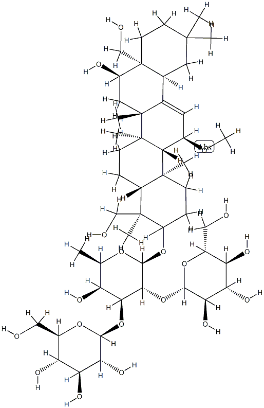 (2S,3R,4S,5R,6R)-2-[(2S,3R,4S,5S,6R)-2-[[(4R,4aR,6aR,6bS,8R,8aS,12aR,1 4S,14aS,14bS)-8-hydroxy-4,8a-bis(hydroxymethyl)-14-methoxy-4,6a,6b,11, 11,14b-hexamethyl-1,2,3,4a,5,6,7,8,9,10,12,12a,14,14a-tetradecahydropi cen-3-yl]oxy]-5-hydroxy-6-methyl-4-[(2S,3R,4S,5R,6R)-3,4,5-trihydroxy- 6-(hydroxymethyl)oxan-2-yl]oxy-oxan-3-yl]oxy-6-(hydroxymethyl)oxane-3, 4,5-triol