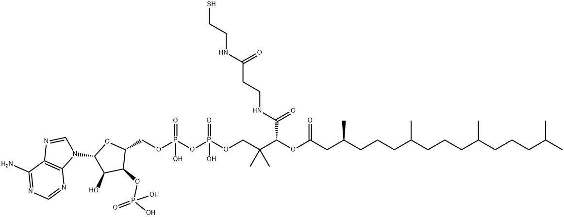 [(2S,3S,4R,5R)-5-(6-aminopurin-9-yl)-4-hydroxy-2-[[hydroxy-[hydroxy-[3-hydroxy-2,2-dimethyl-3-[2-[2-[(3S,7S,11R)-3,7,11,15-tetramethylhexadecanoyl]sulfanylethylcarbamoyl]ethylcarbamoyl]propoxy]phosphoryl]oxy-phosphoryl]oxymethyl]oxolan-3-yl]oxyphosphonic acid