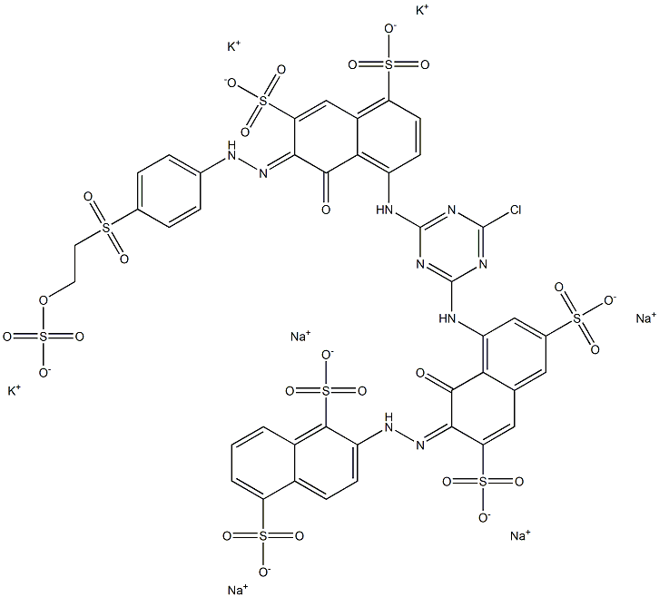 1,5-Naphthalenedisulfonic acid, 2-8-4-chloro-6-8-hydroxy-4,6-disulfo-7-4-2-(sulfooxy)ethylsulfonylphenylazo-1-naphthalenylamino-1,3,5-triazin-2-ylamino-1-hydroxy-3,6-disulfo-2-naphthalenylazo-, potassium sodium salt